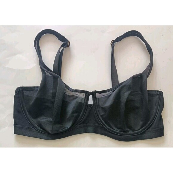 SOMA  Unbelievable Lift Unlined Balconette Bra Size 34DD Black Mesh Underwired - Picture 5 of 9